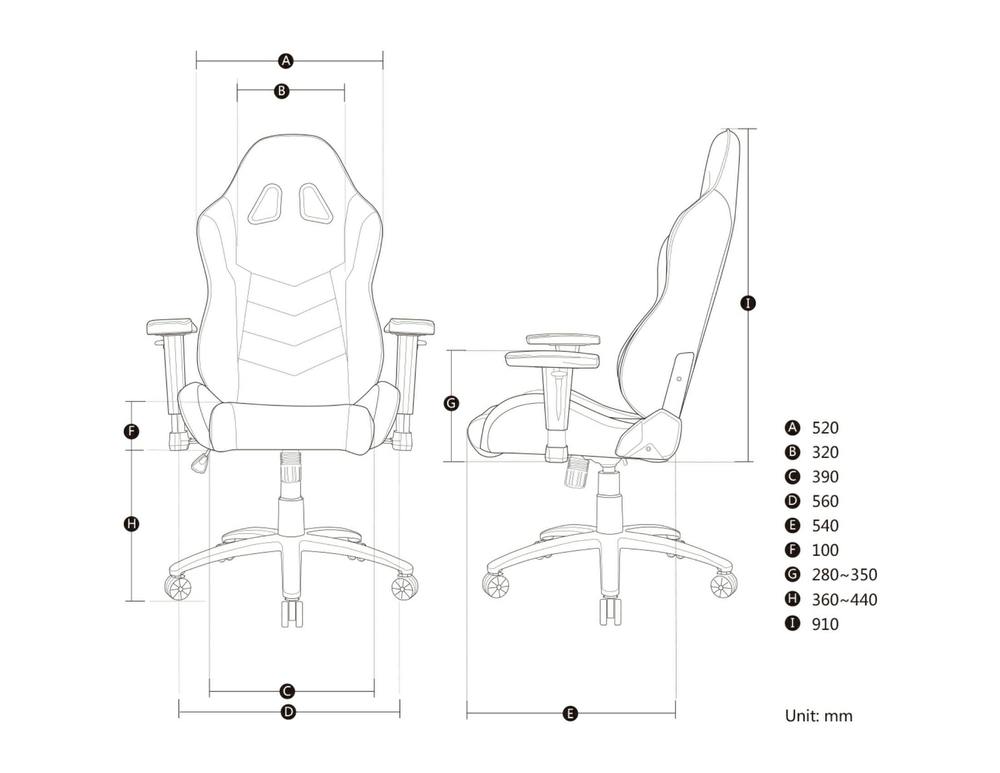 AKRACING Octane Gaming Chair White Dimensions